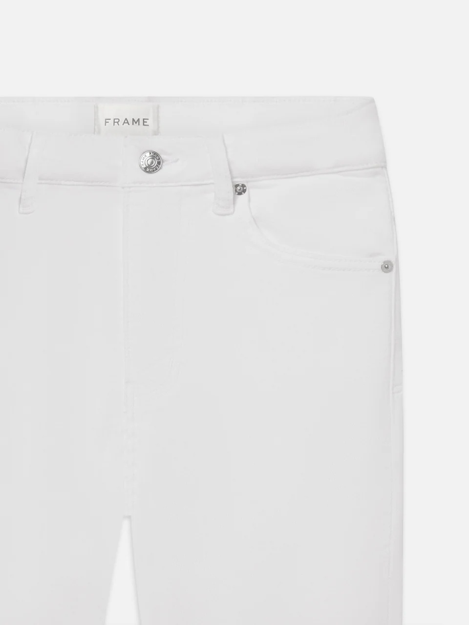 Frame High-waisted Flared Casual Pants In White