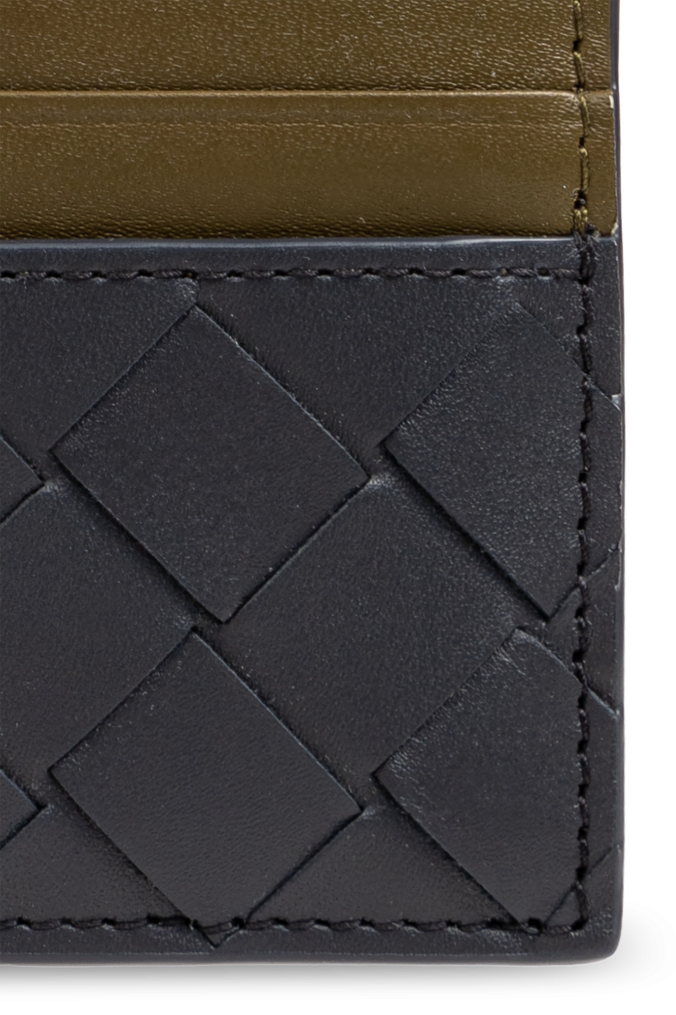 Bottega Veneta Porta Carte Di Credito Intrecciato In Black