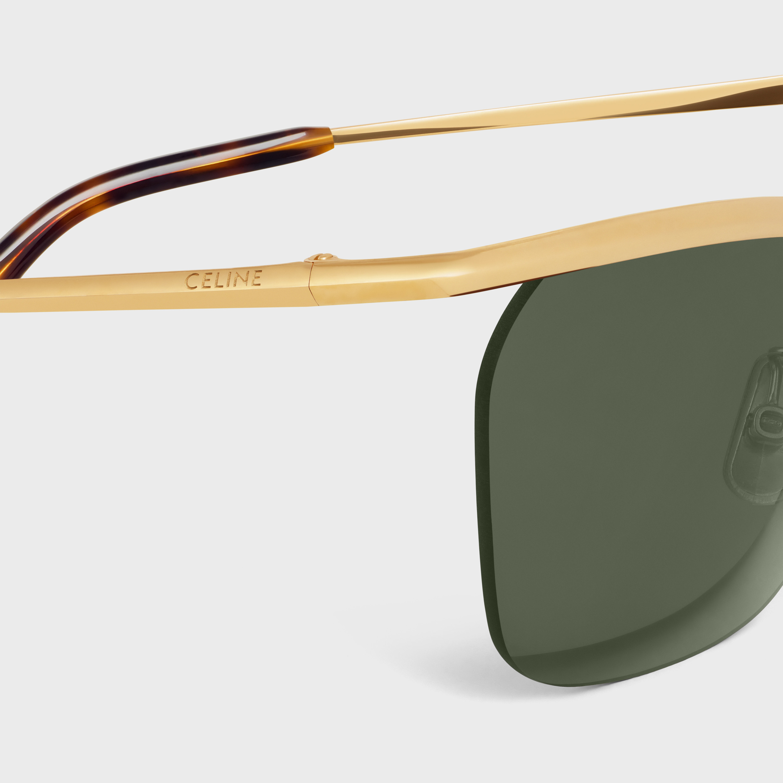 Celine Metal Frame 27 Metal Sunglasses In Green