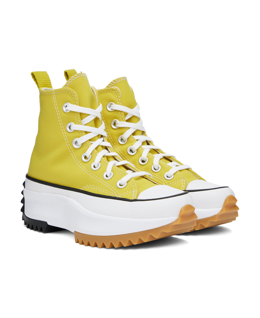 Converse Thick Sole High-top Casual Shoes In Yellow