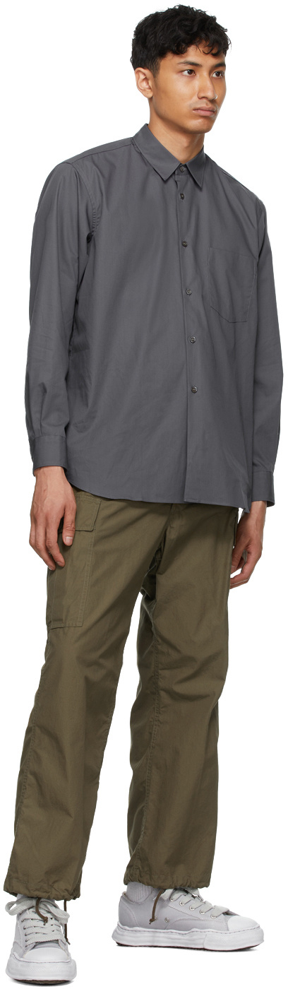 Comme Des Garçons Gray Logo Shirt In Black