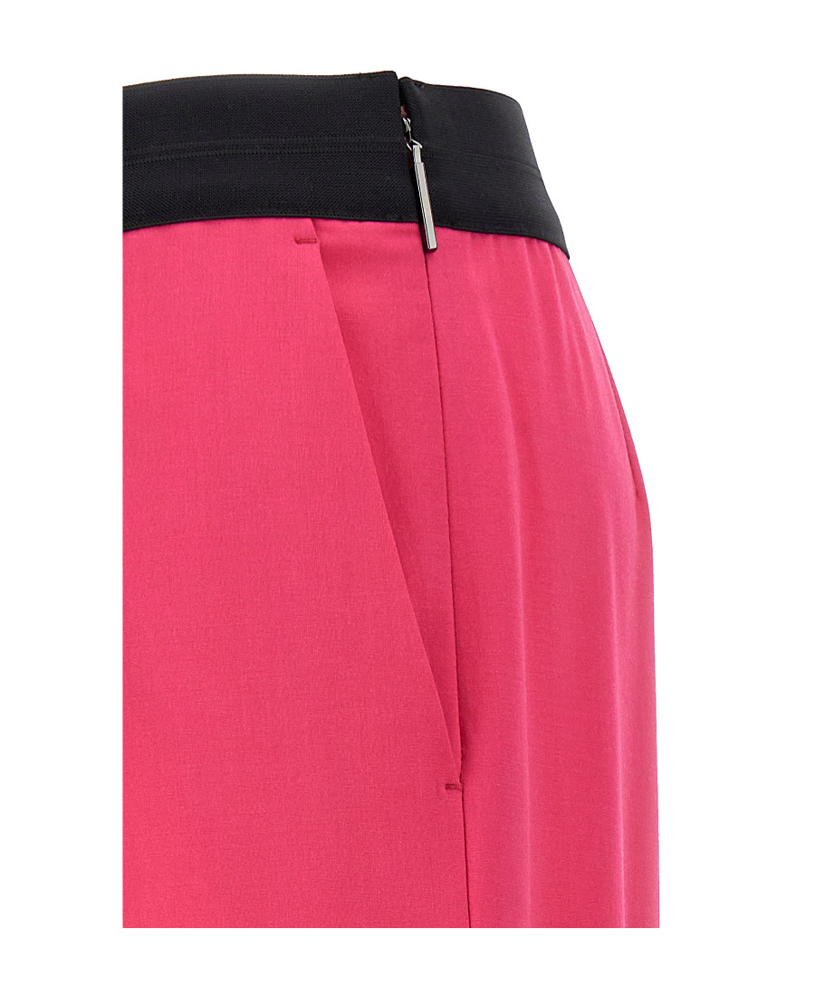 Msgm Trousers With Front Pleats And Elastic Waistband In Red