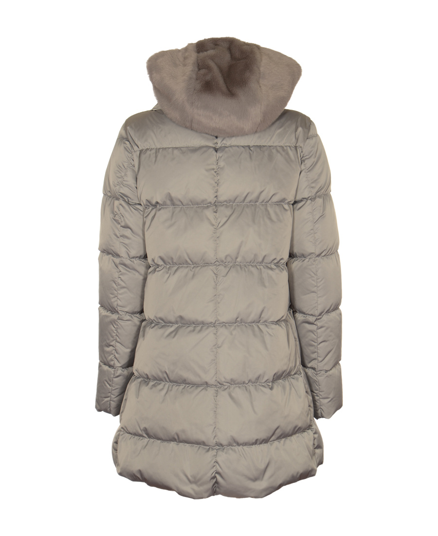 Herno Long-sleeved Hooded Down Jacket In Gray