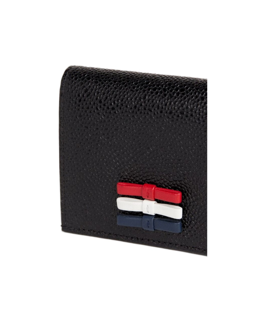 Shop Thom Browne Rwb Trim Card Holder In Black