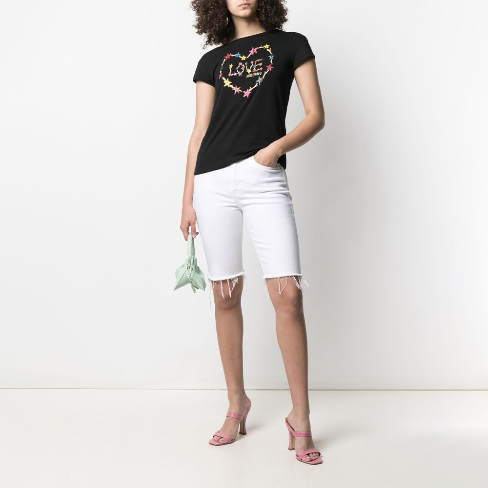 Moschino T-shirt With Round Neck And Short Sleeves In Black