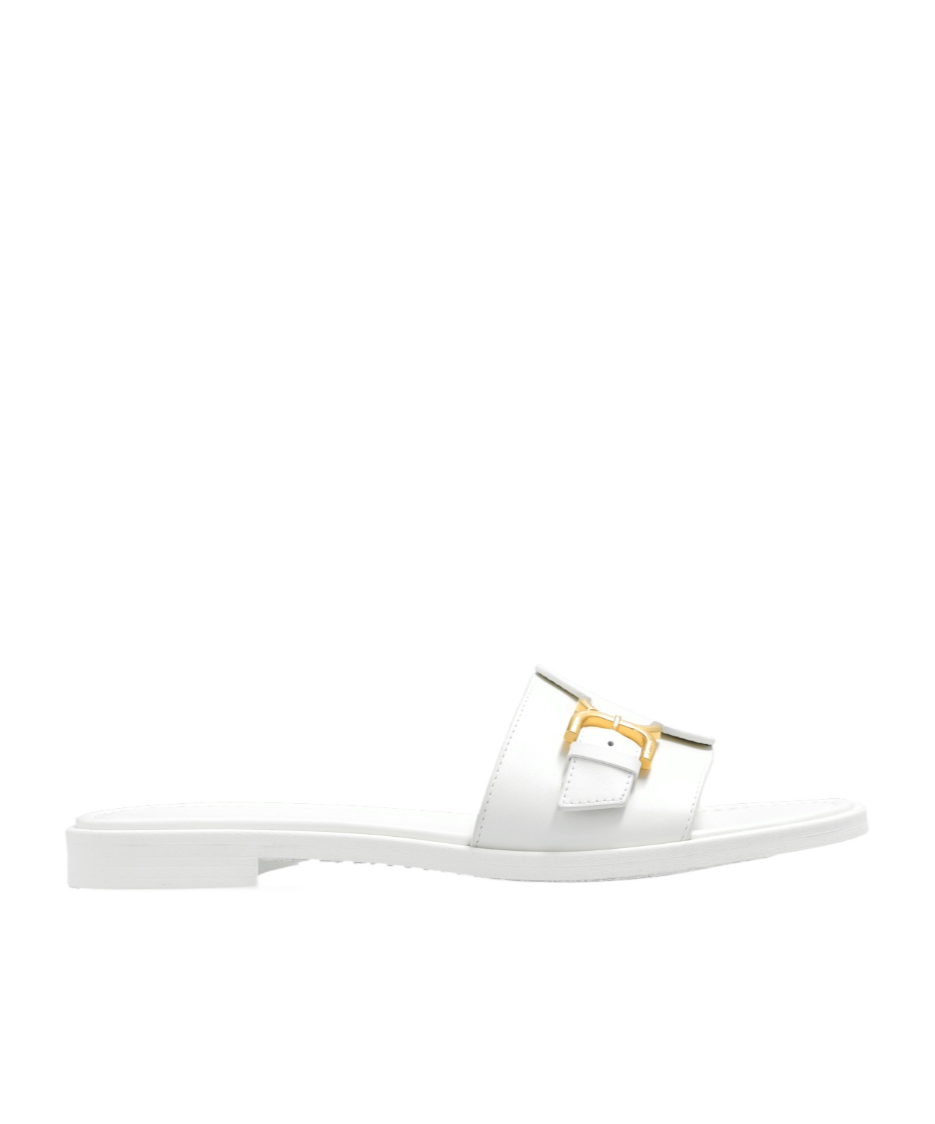 Chloé Marcie Buckle Detailed Slides In White