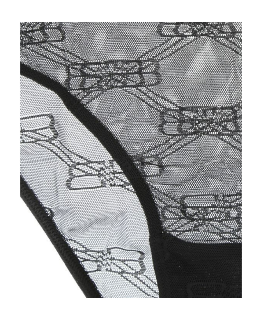 Balenciaga Embroidered-logo Mesh Briefs In Black