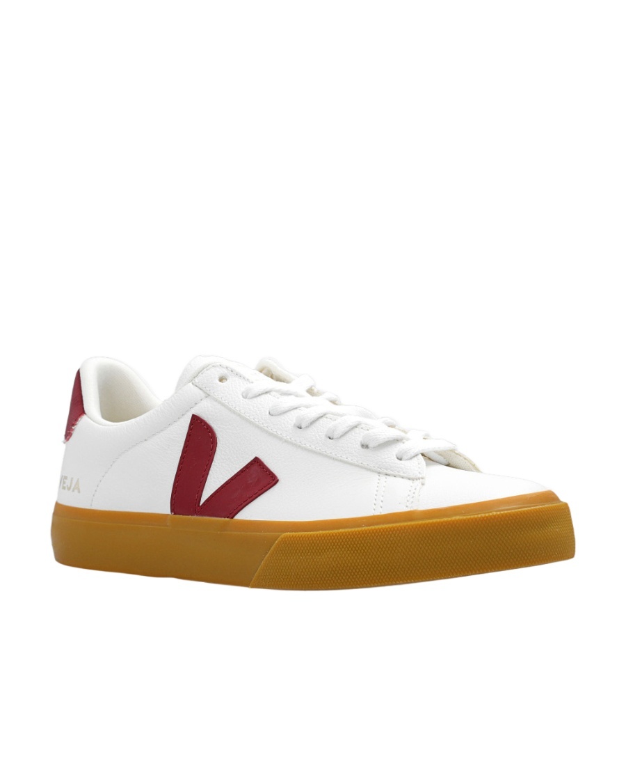 Shop Veja Campo Leather Sneakers In White