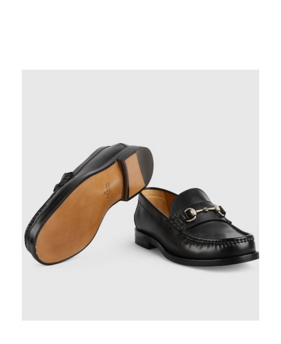 Gucci Horsebit Detail Leather Loafers In Black