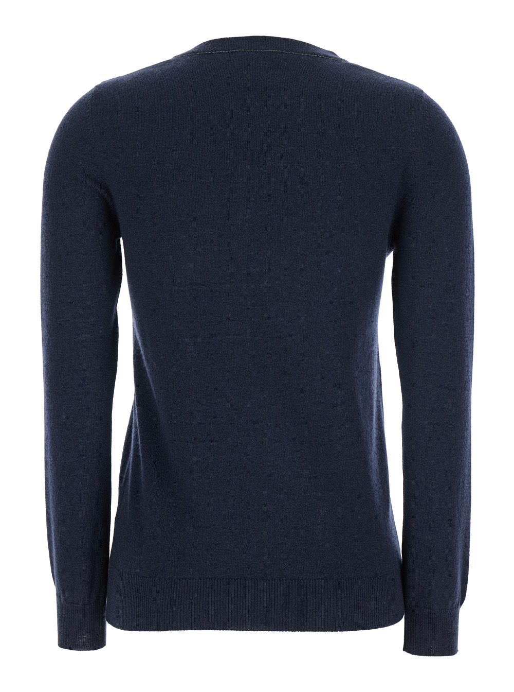 Brunello Cucinelli Blue Sweater With Round Neck In Cashmere Woman In Blue