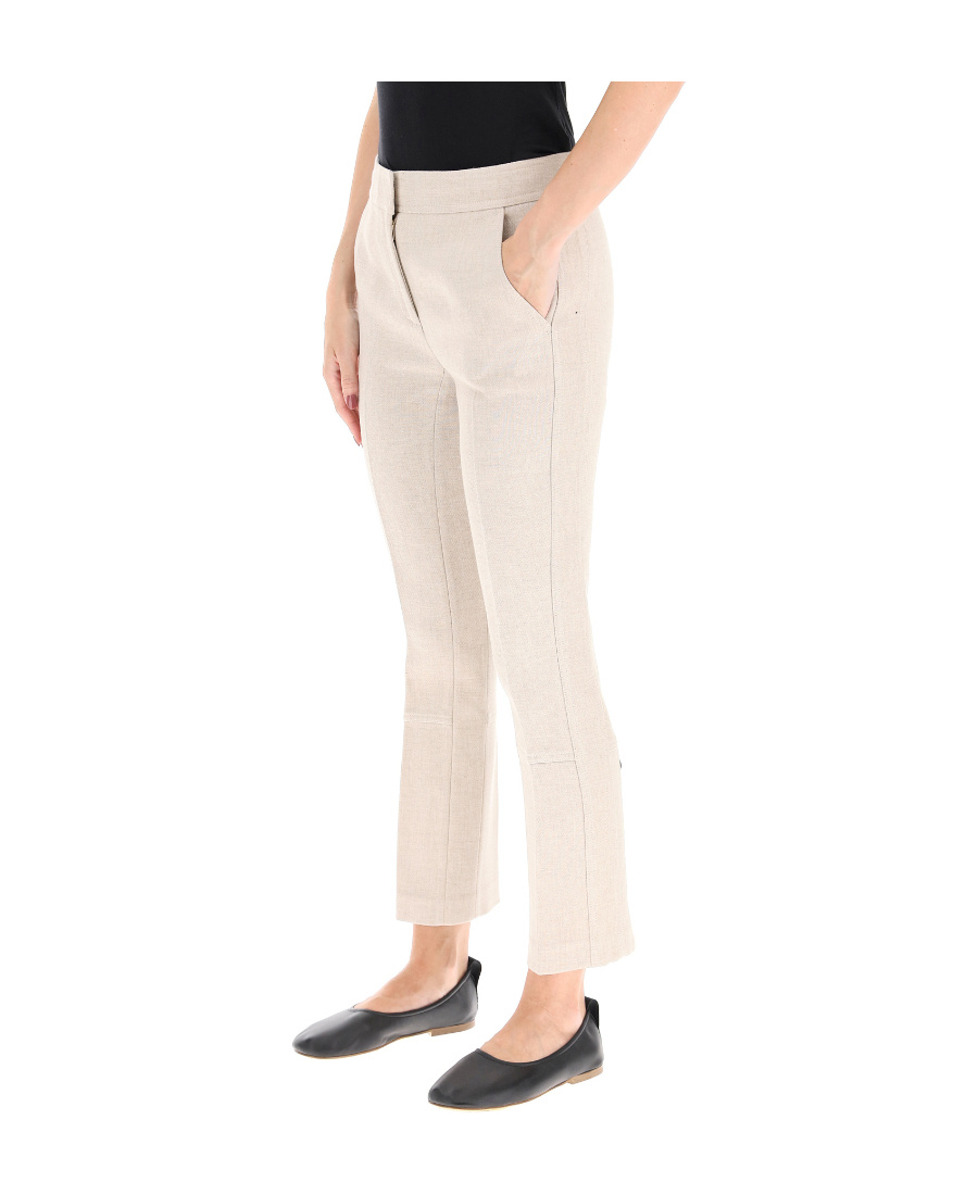 Tory Burch Button-cuff Trousers In Nude