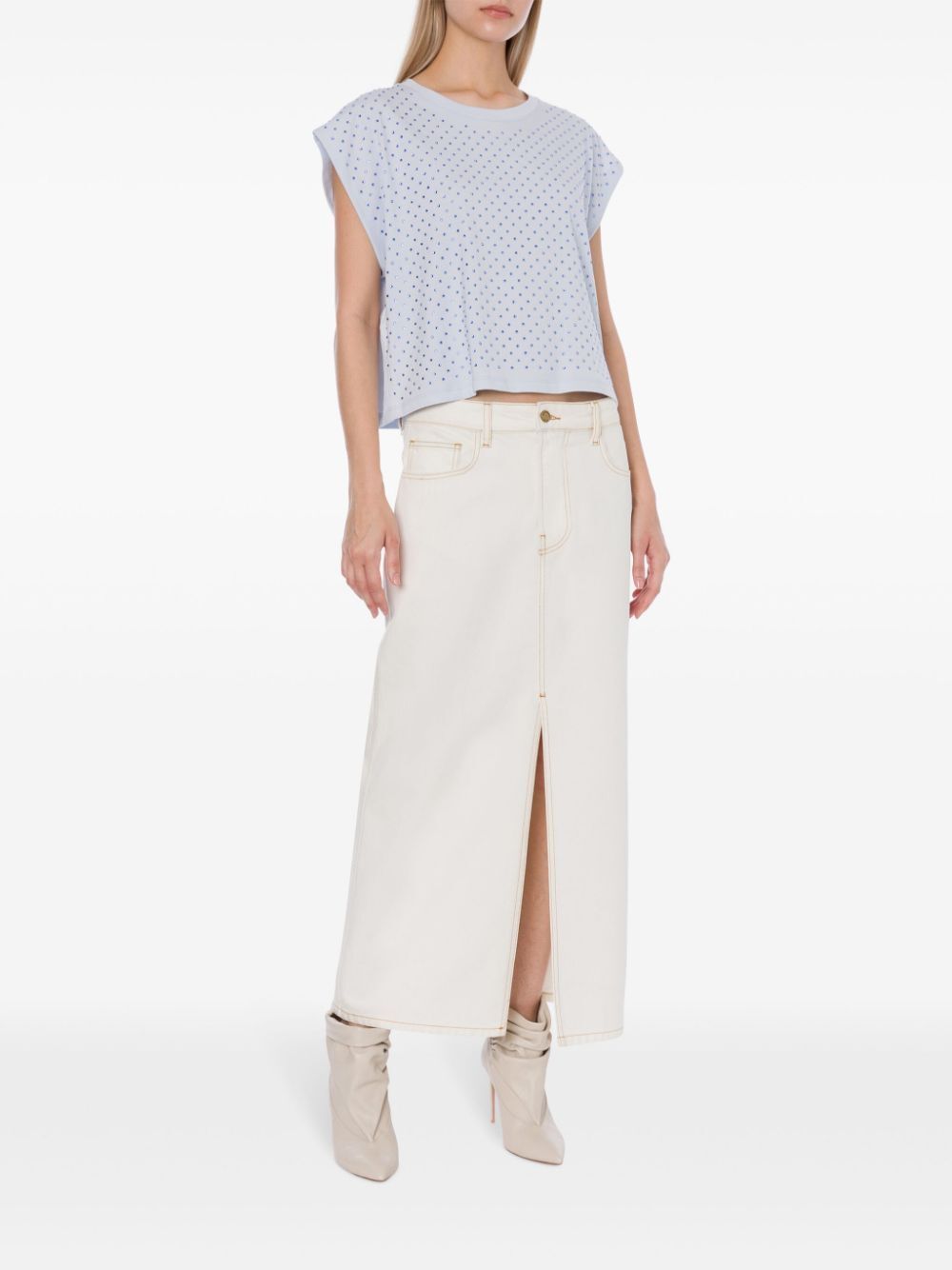 Philosophy Di Lorenzo Serafini Rhinestone-embellished Cotton T-shirt In White