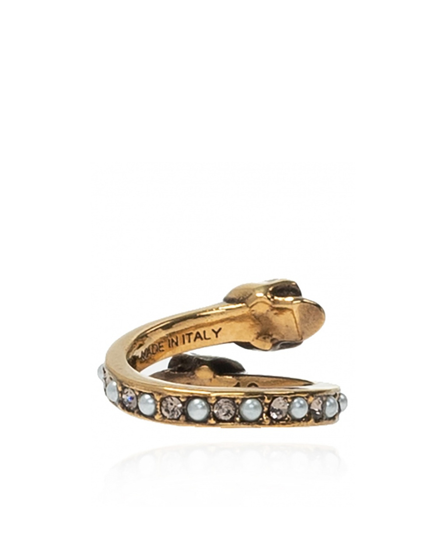 Alexander Mcqueen Wrap-around Skull Ring In Multicolor