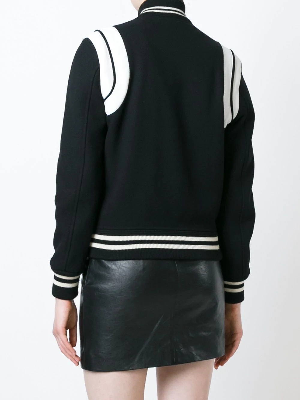 Shop Saint Laurent Two-tone Teddy Jacket In Black