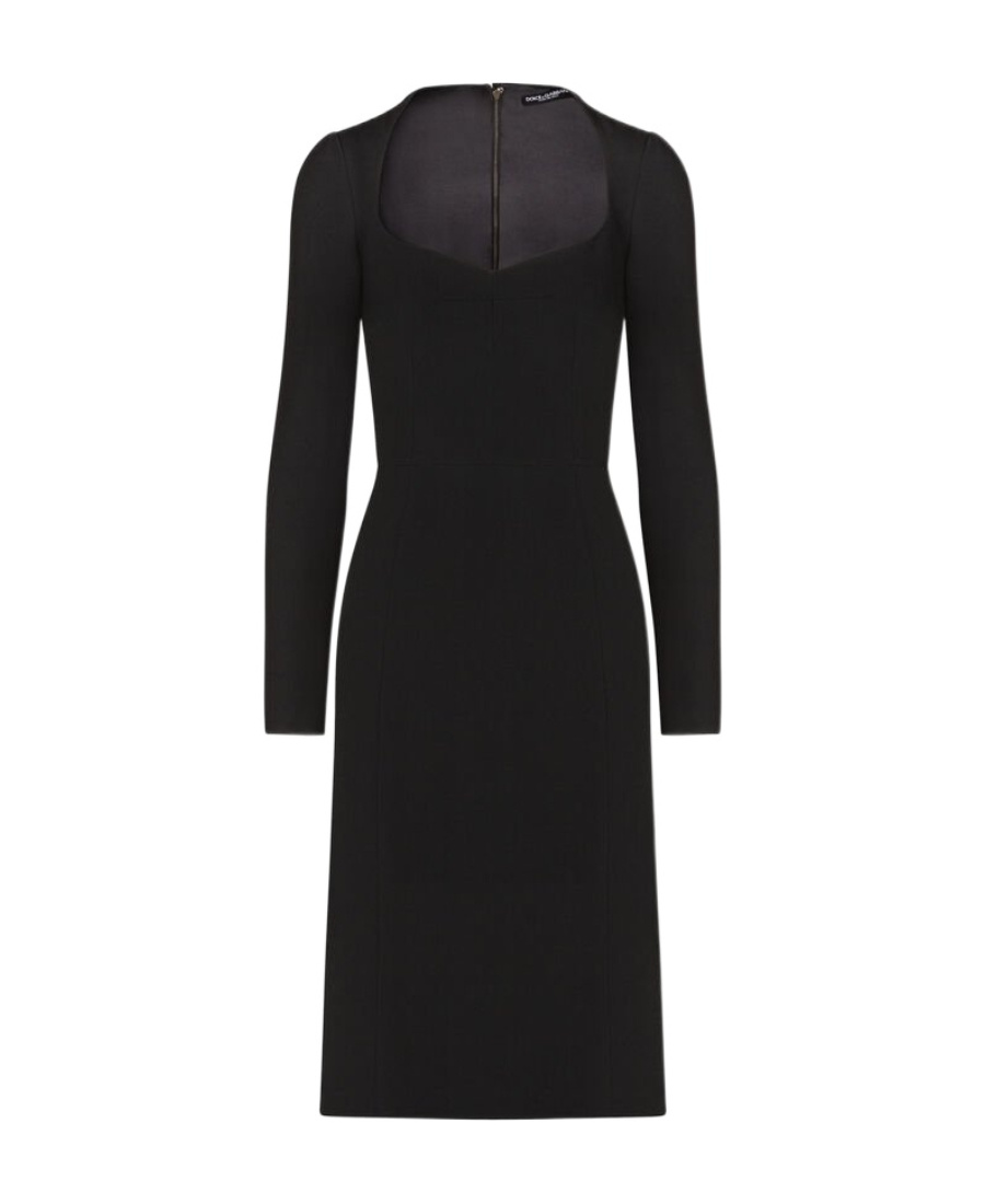 Dolce & Gabbana Cady Midi Dress In Black