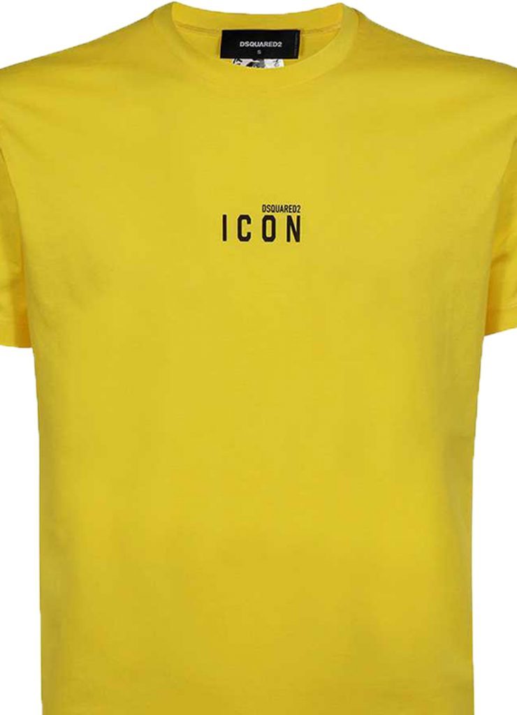Dsquared2 Logo Printed Crewneck T-shirt In Yellow