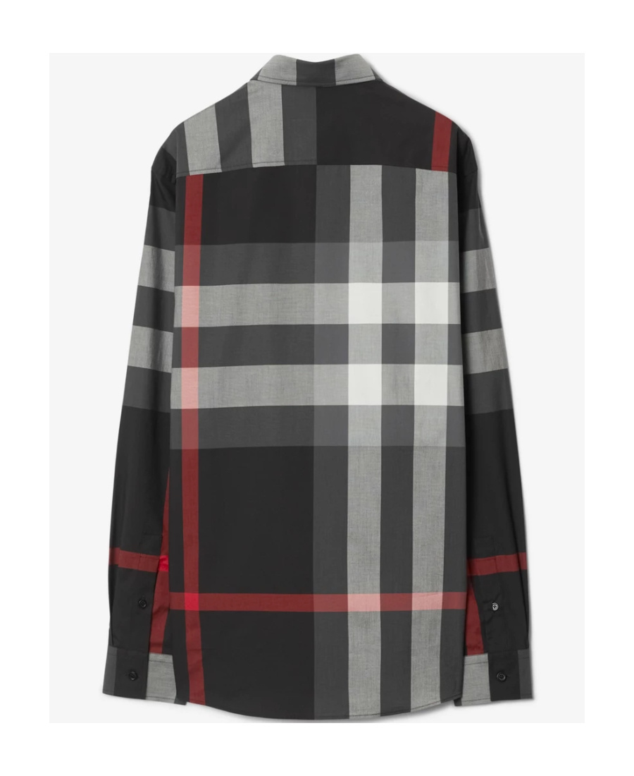 Burberry Somerton Shirt In Black White And Red In Black