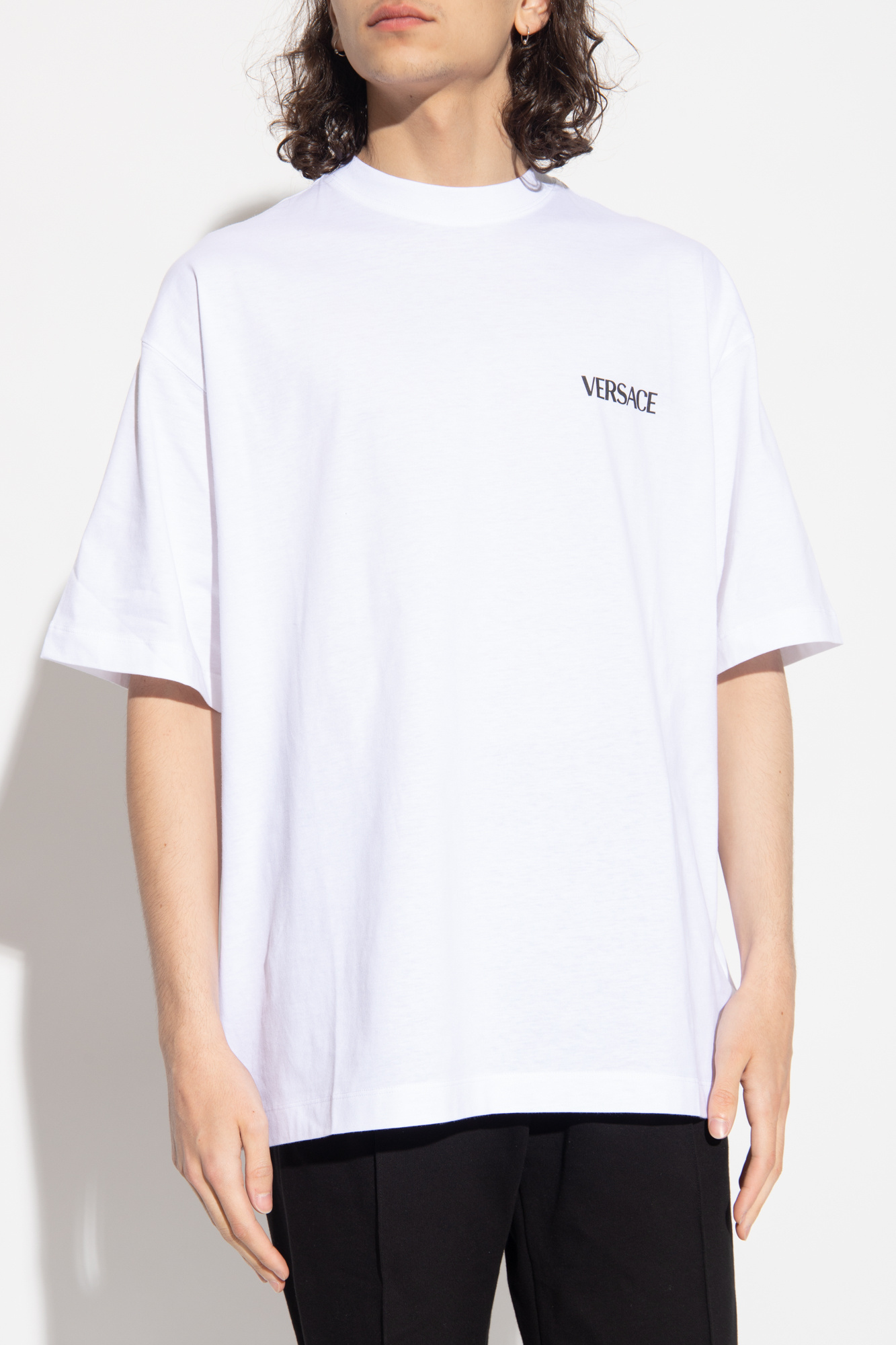 Versace T-shirt With Round Neck And Short Sleeves In White