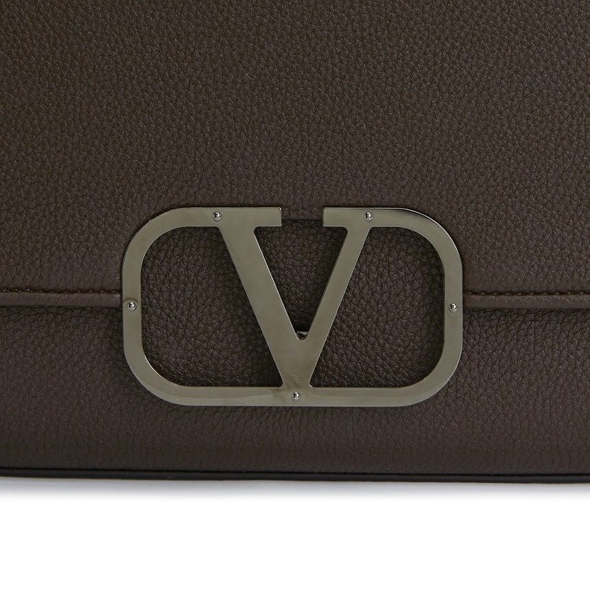 Shop Valentino Flip Shoulder Bag In Brown