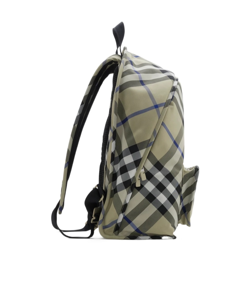 Burberry Check-print Backpack In Black