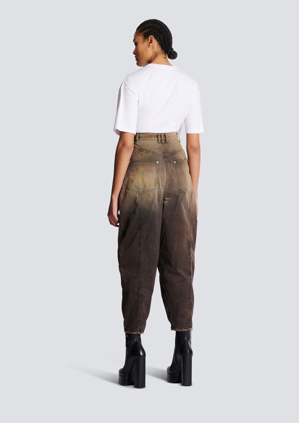 Balmain Tie-dye Print Tapered Jeans In Multicolor