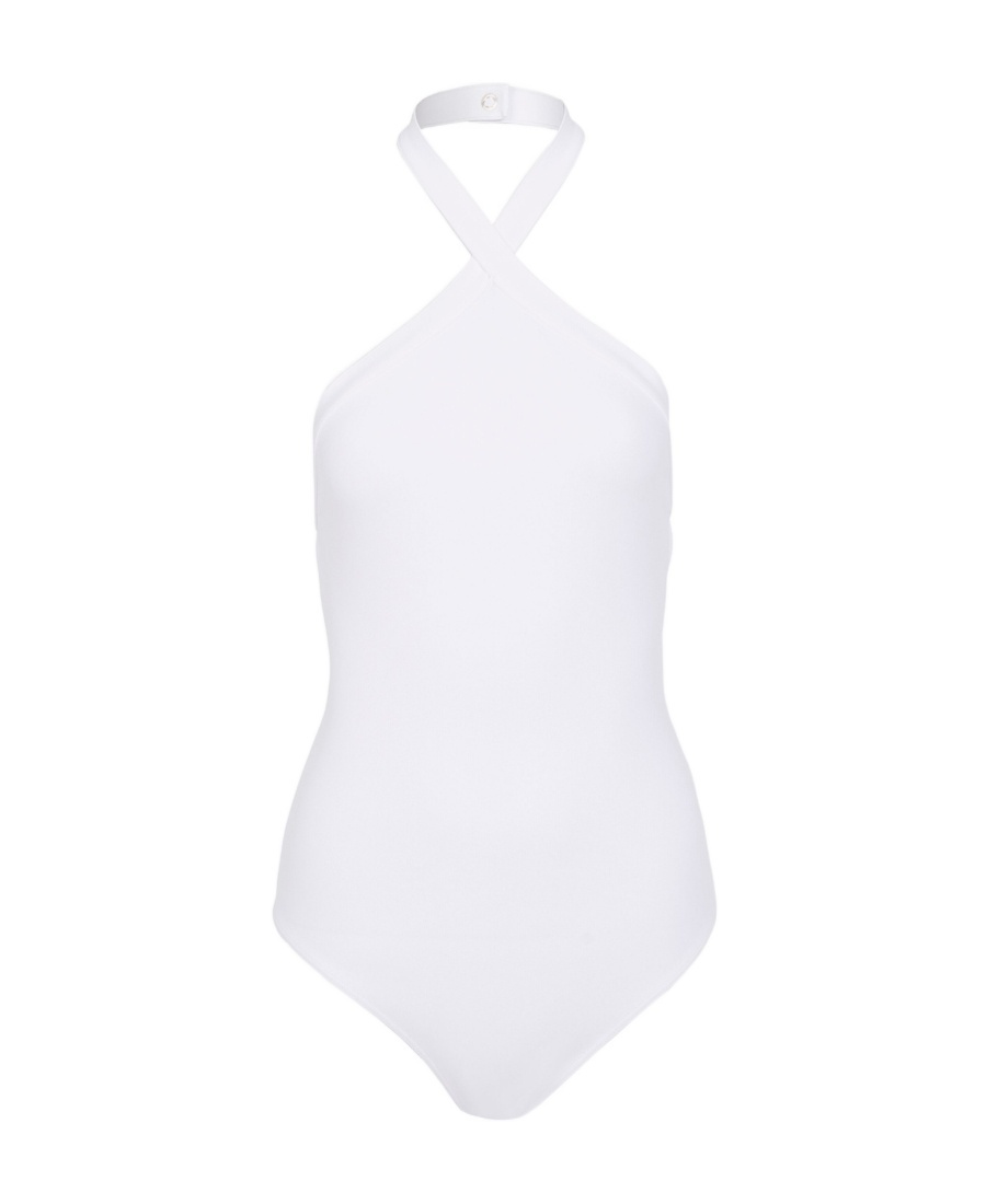 Alaïa One-piece Backless Swimsuit In White