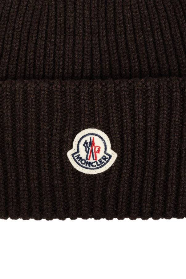 Shop Moncler Wool Cashmere Beanie In Black