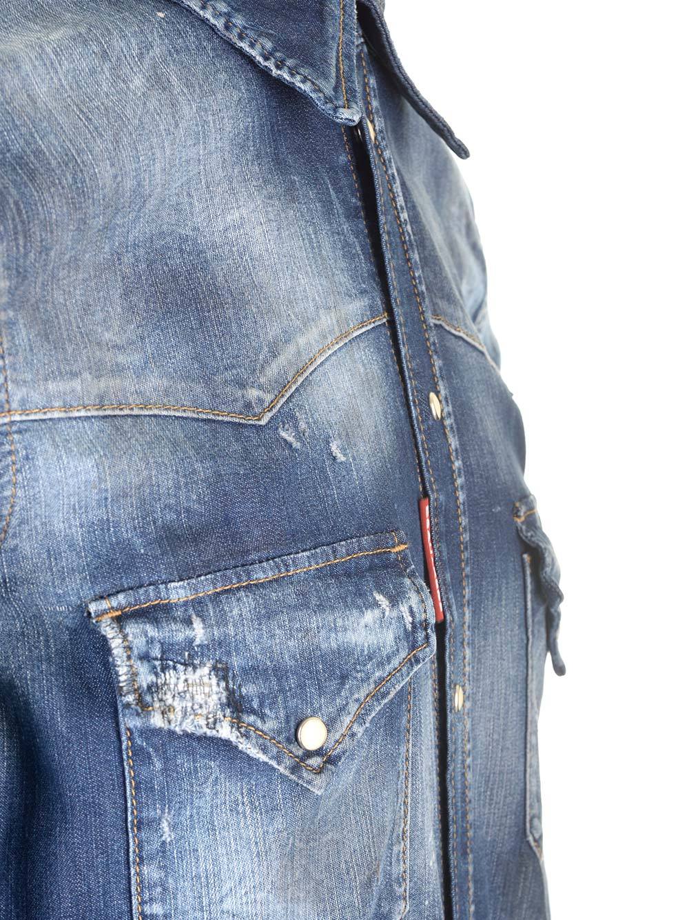 Dsquared2 Fashion Western Shirt In Blue