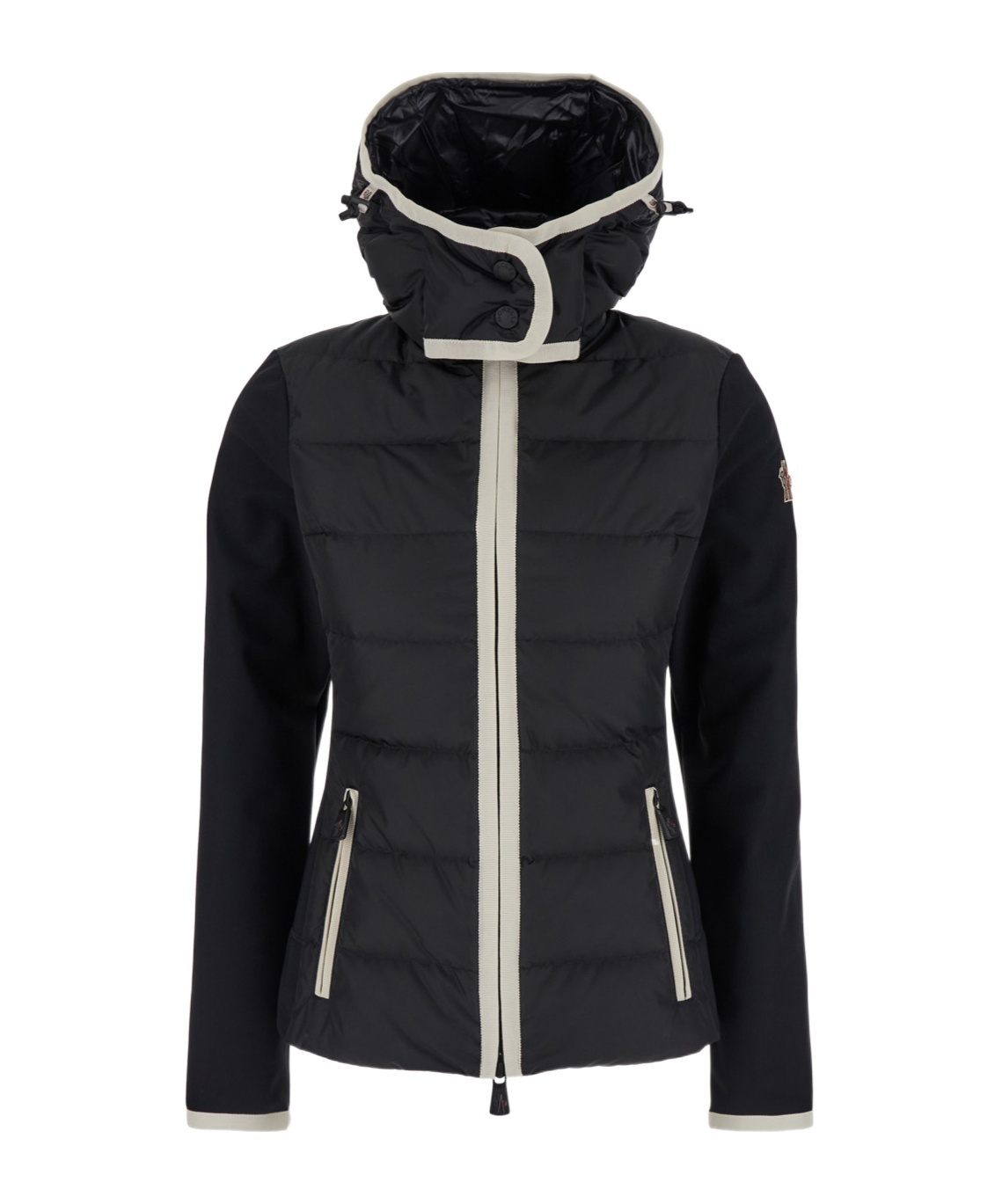 Moncler Grenoble Women Padded Sweatshirt With Hood And Zip In Black