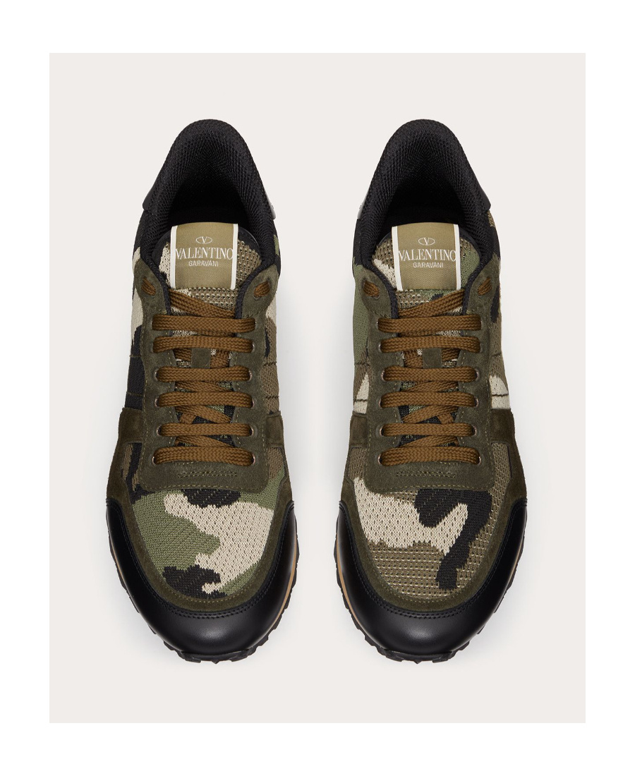 Valentino Camouflage Pattern Low Upper Board Shoes In Black