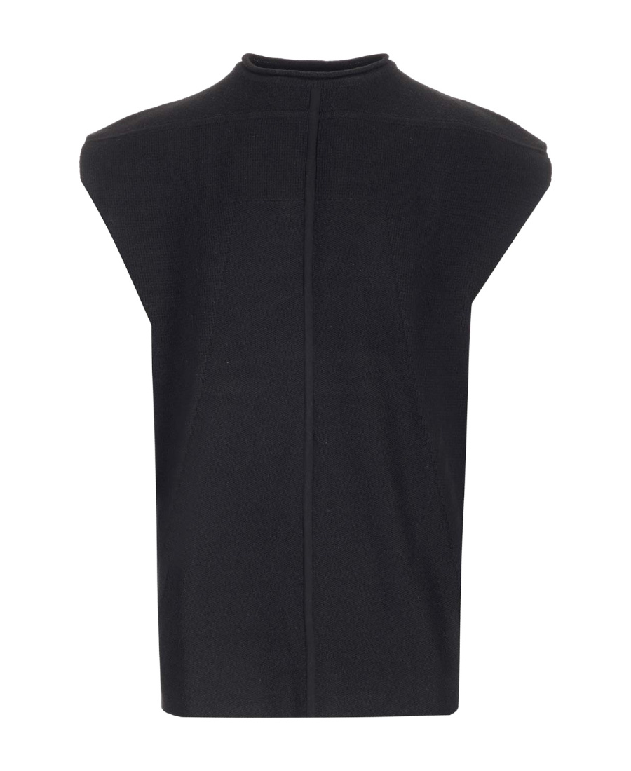 Rick Owens Cap-sleeves Knitted Top In Black