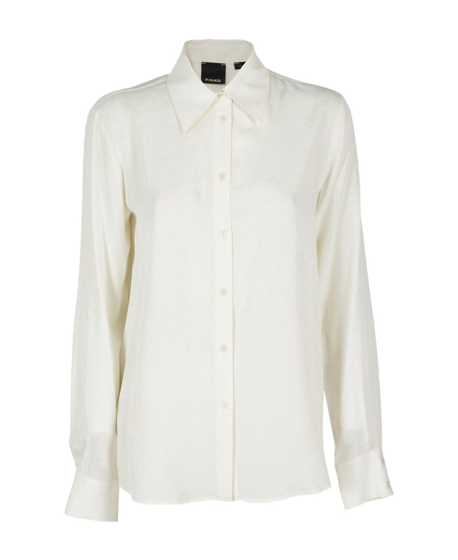 Pinko Chemise Avec Broderie Anglaise Et Cristaux In White