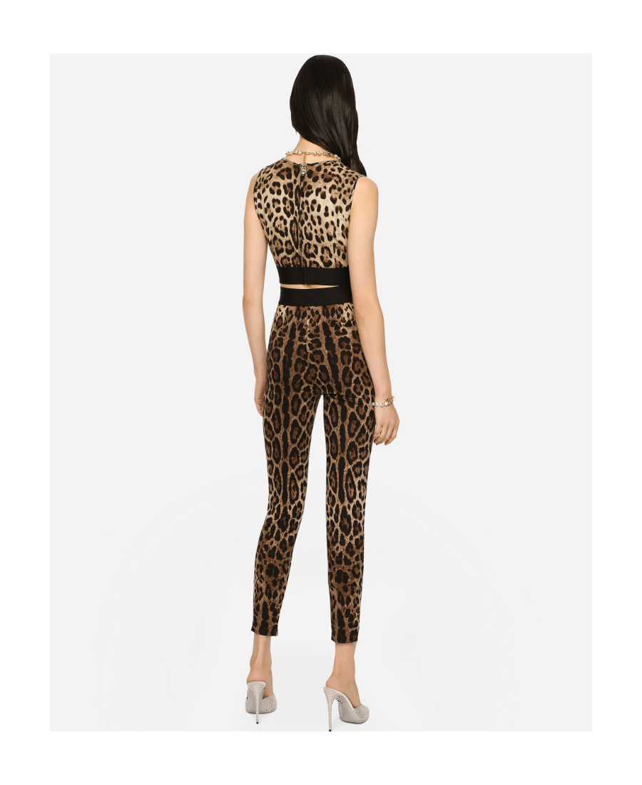 Dolce & Gabbana Leopard Print Vest In Black