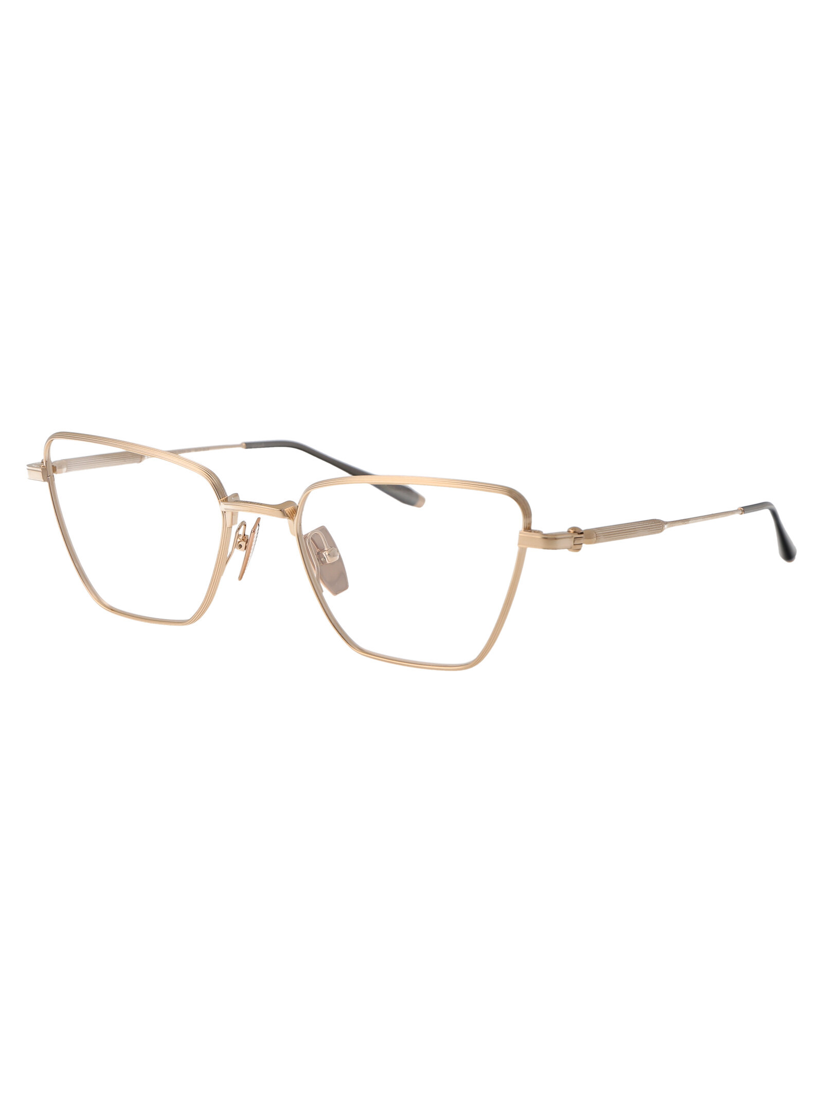 Akoni Vega Glasses In Brushed White Gold/black Rhodium