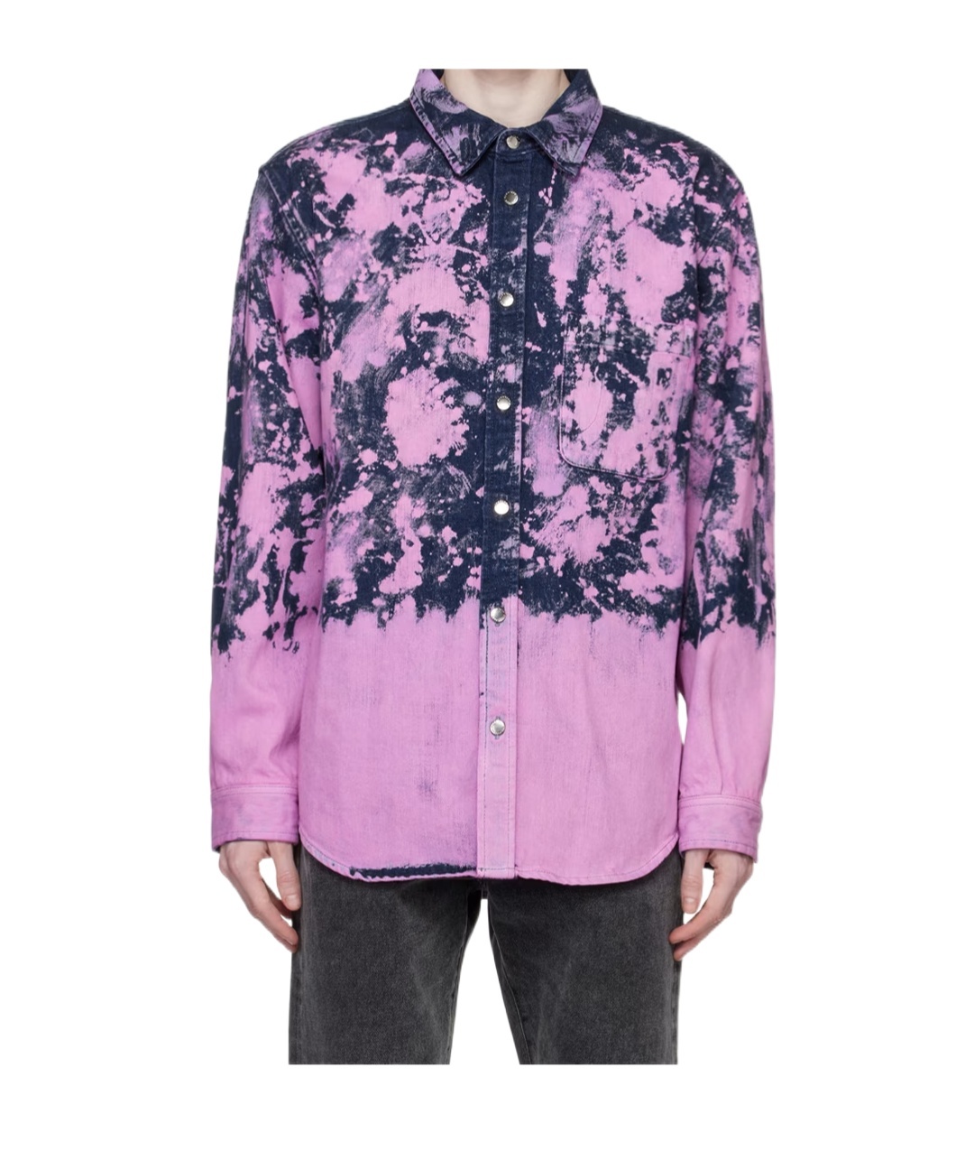 Darkpark Printed Button-down Shirt In Purple