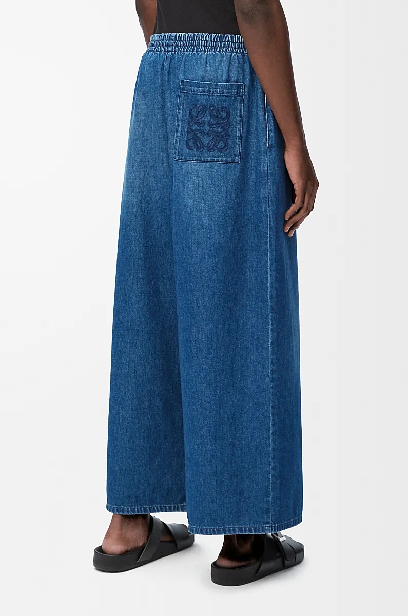 Loewe Cropped Denim Jeans In Light Blue