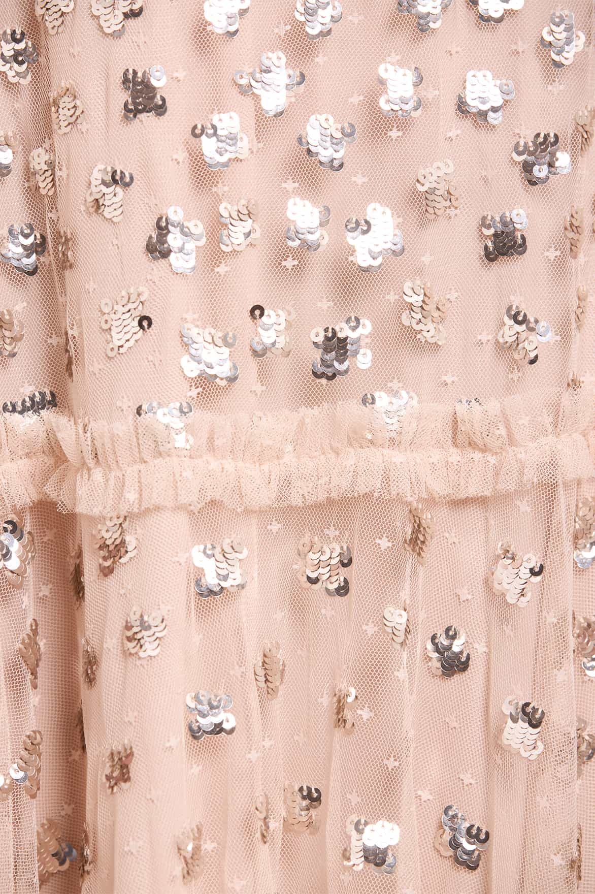Needle & Thread Shooting Stars Long-sleeved Gown In White