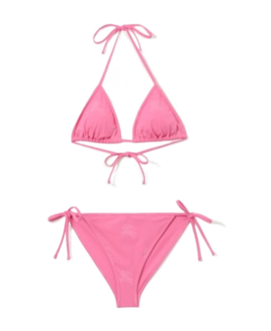 BURBERRY EKD-PRINT TIE-FASTENING BIKINI