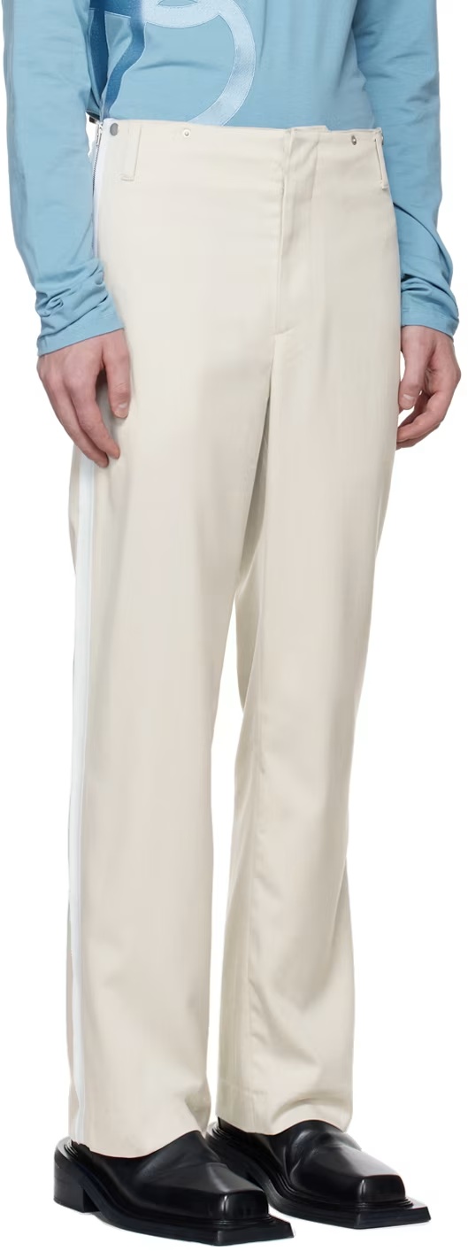 Open Yy Side Taped Pants In White