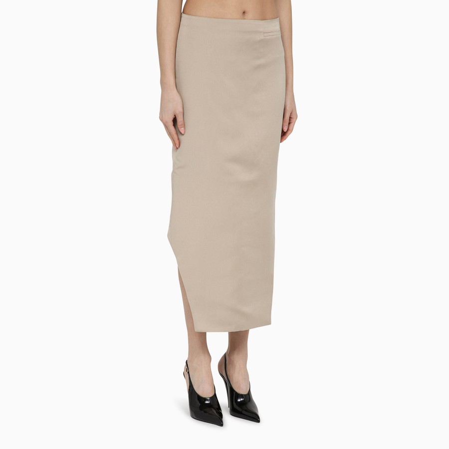 Givenchy Beige Silk Double-length Skirt Women In Nude