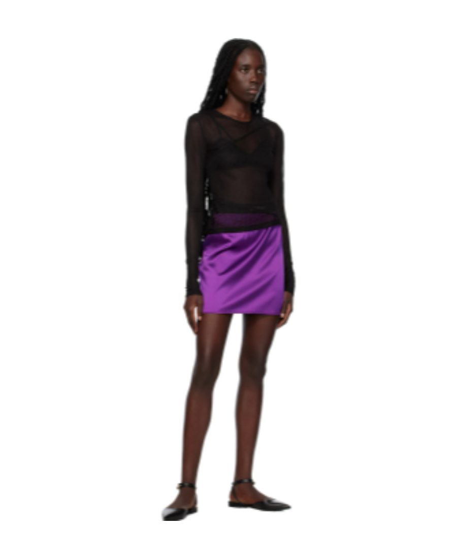Tom Ford Ssense Exclusive Purple Elasticized Miniskirt In Purple