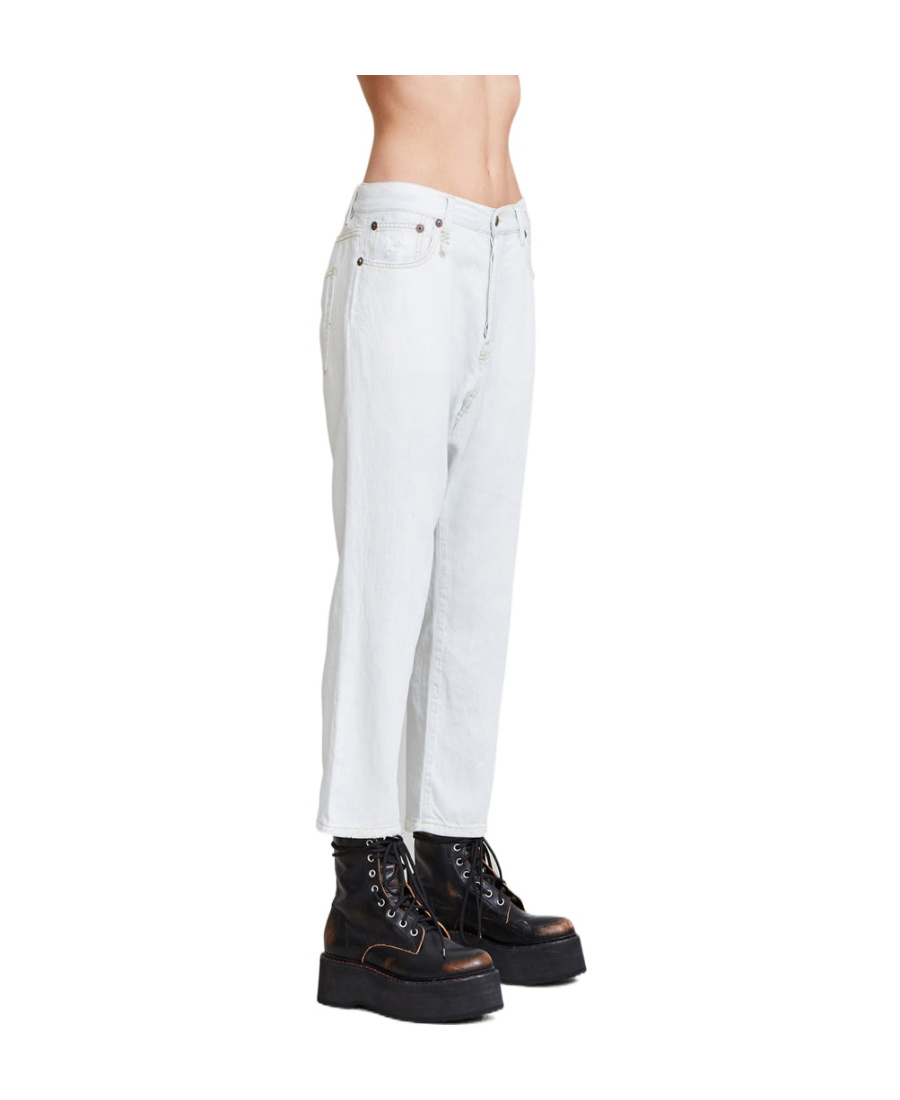 R13 Logo Casual Jeans In White