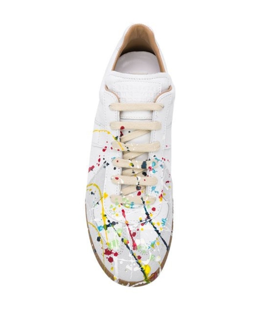 Maison Margiela Replica Paint Splatter-effect Low-top Sneakers In White