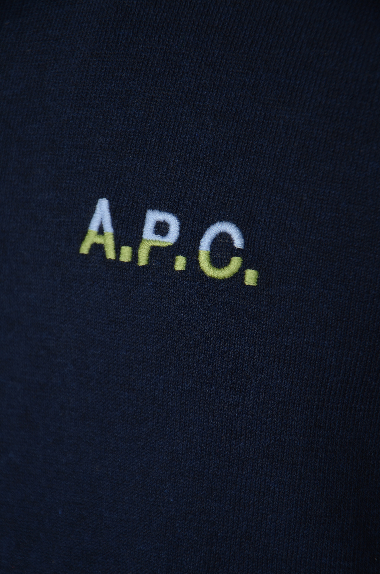 Apc Logo-print Crew Neck Sweatshirt In Blue