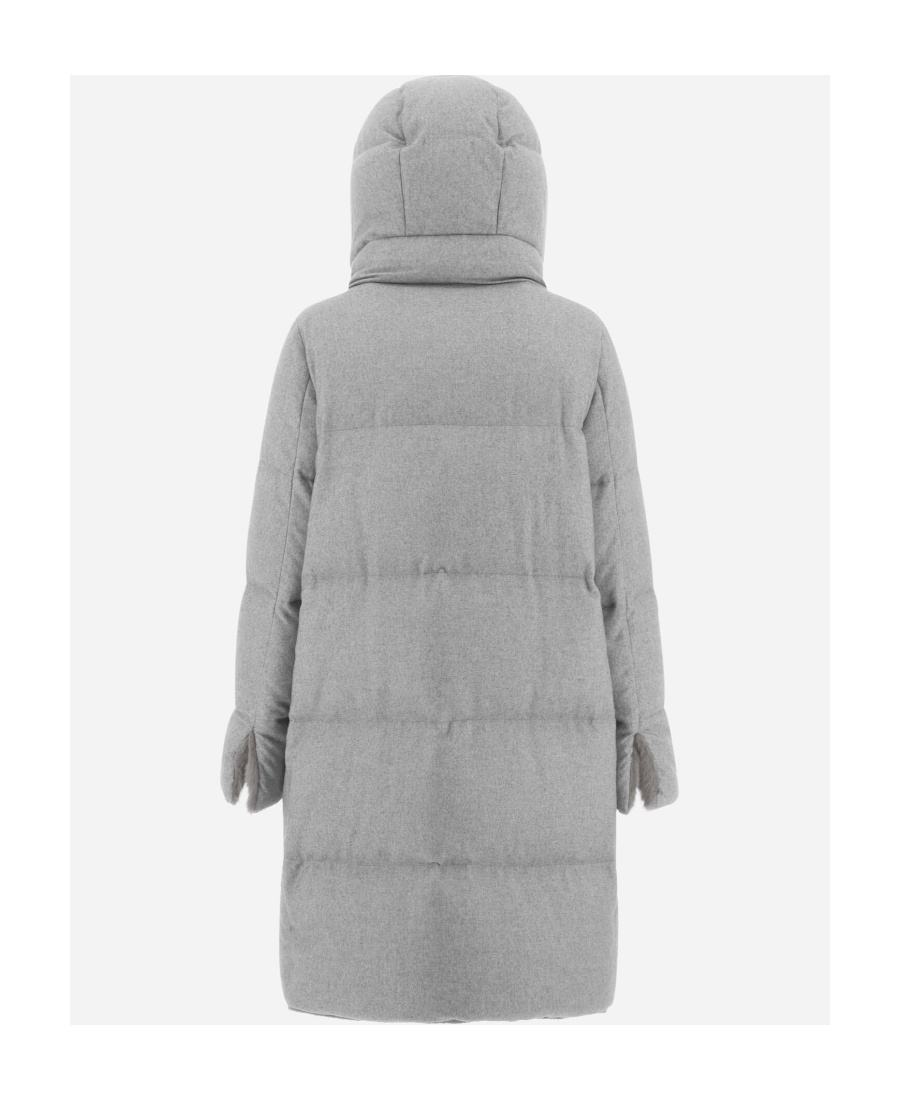 Herno Faux Fur-lined Quilted Coat In Gray