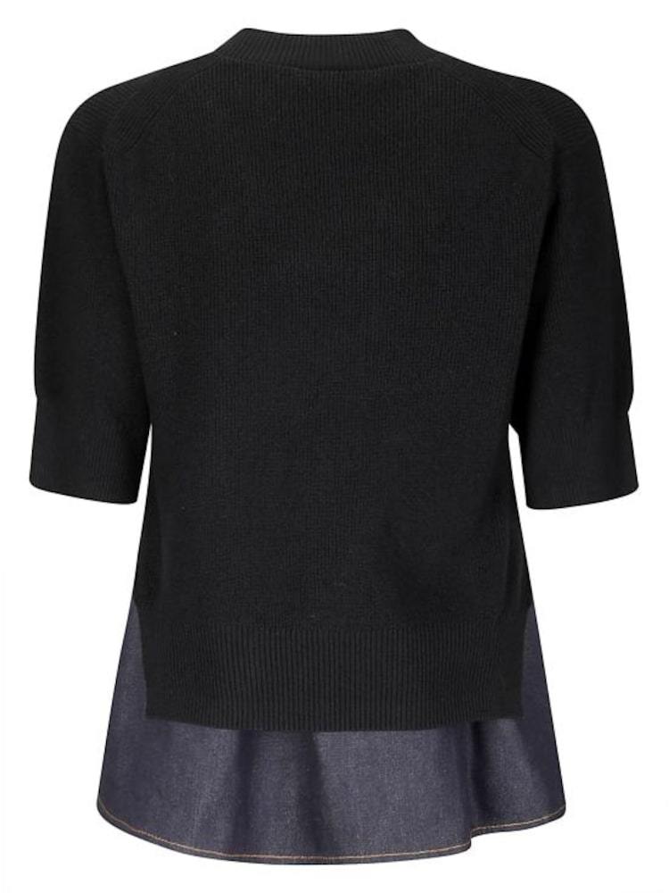 Sacai Patchwork Sweater Sweaters And Cardigans Blue In Black