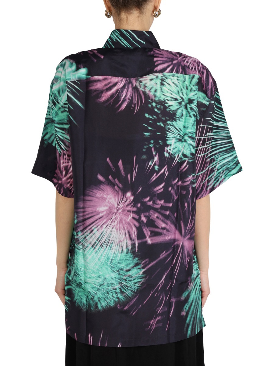 Shop Dries Van Noten Graphic Printed Buttoned Shirt In Black
