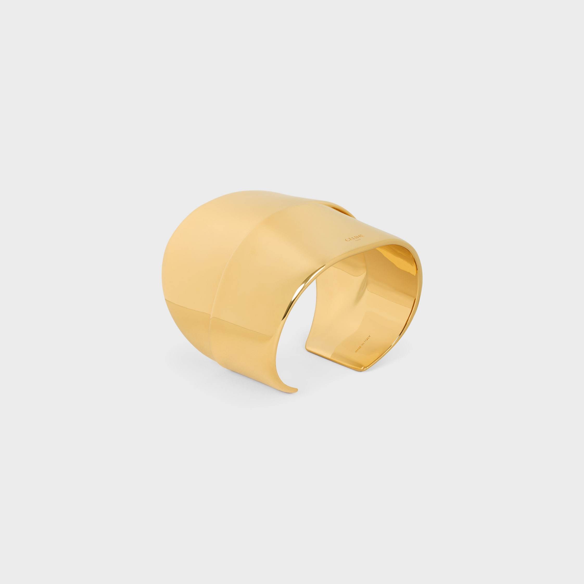 Celine Formes Abstraites Ribbon Cuff In Brass With Gold Finish In Gold