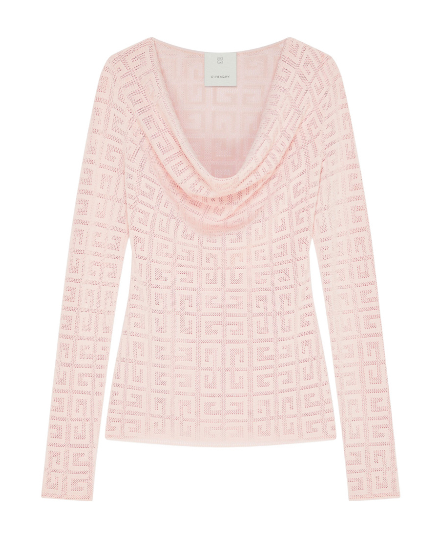 Givenchy Draped Sweater In 4g Jacquard In Pink
