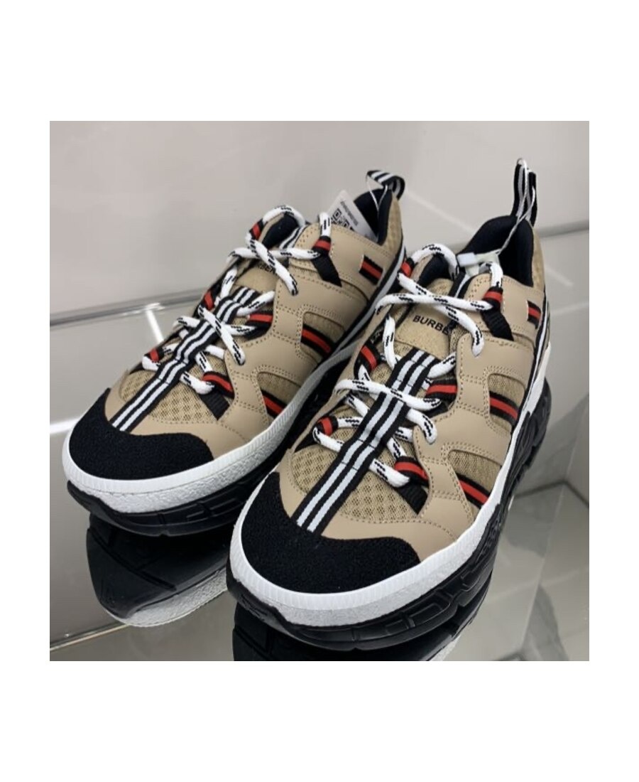 Burberry Mesh Low-top Casual Shoes In Brown